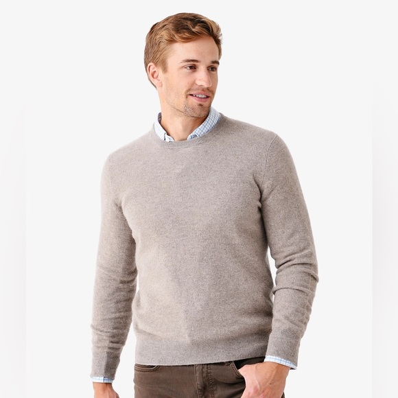 Naadam 100% Cashmere Crewneck Sweater Men’s Size M Light Brown - Picture 1 of 9